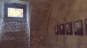 Inside the former prison cells.